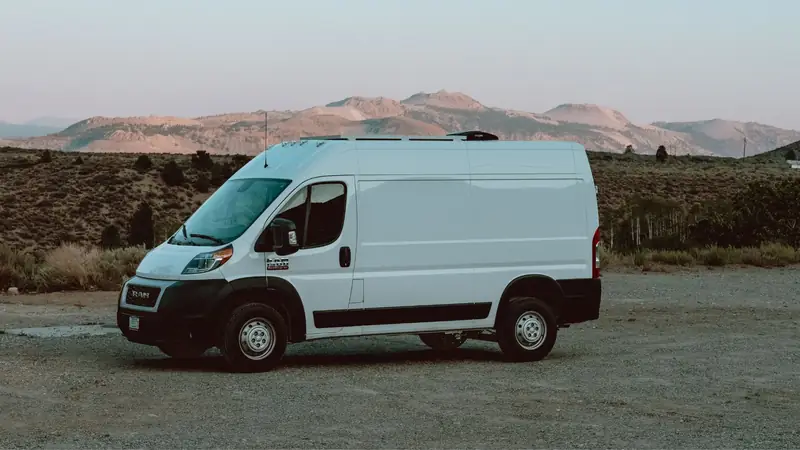 White commercial cargo van